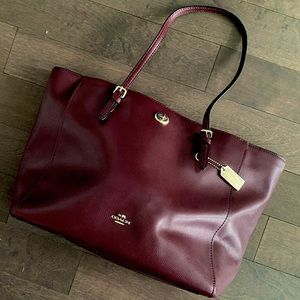 Burgendy Coach Tote